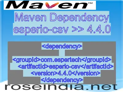 Maven dependency of esperio-csv version 4.4.0