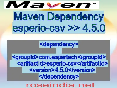 Maven dependency of esperio-csv version 4.5.0