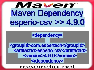 Maven dependency of esperio-csv version 4.9.0