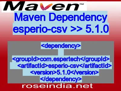 Maven dependency of esperio-csv version 5.1.0