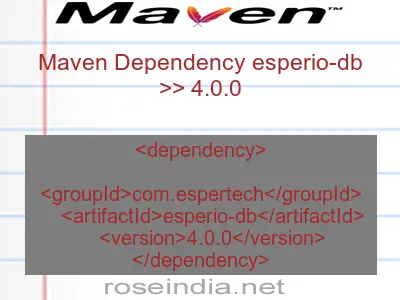 Maven dependency of esperio-db version 4.0.0