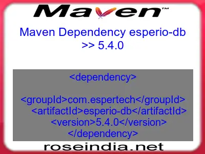 Maven dependency of esperio-db version 5.4.0