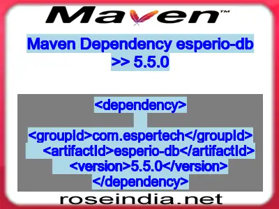 Maven dependency of esperio-db version 5.5.0