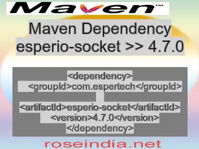 Maven dependency of esperio-socket version 4.7.0