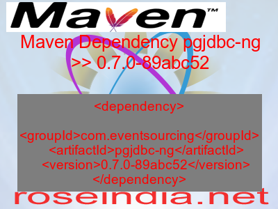 Maven dependency of pgjdbc-ng version 0.7.0-89abc52