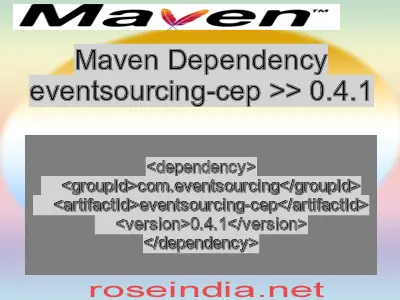 Maven dependency of eventsourcing-cep version 0.4.1