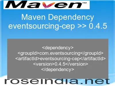 Maven dependency of eventsourcing-cep version 0.4.5