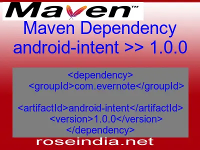 Maven dependency of android-intent version 1.0.0