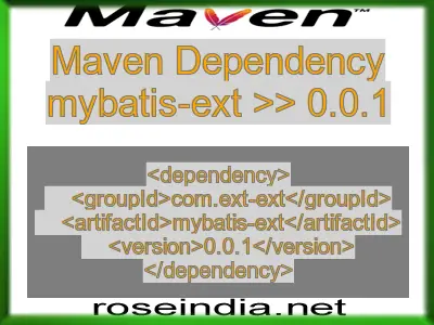 Maven dependency of mybatis-ext version 0.0.1