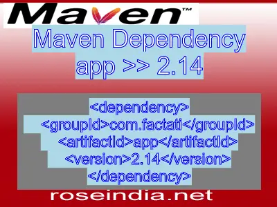 Maven dependency of app version 2.14