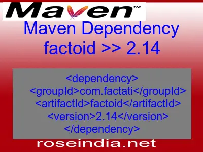 Maven dependency of factoid version 2.14