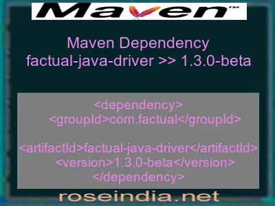 Maven dependency of factual-java-driver version 1.3.0-beta