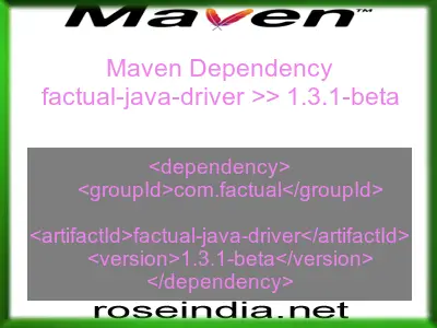 Maven dependency of factual-java-driver version 1.3.1-beta