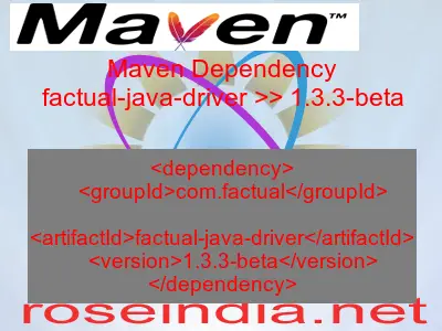 Maven dependency of factual-java-driver version 1.3.3-beta