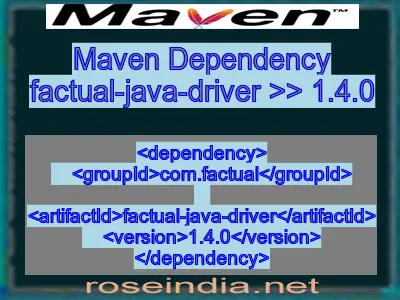 Maven dependency of factual-java-driver version 1.4.0