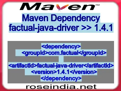 Maven dependency of factual-java-driver version 1.4.1