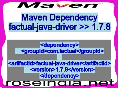 Maven dependency of factual-java-driver version 1.7.8