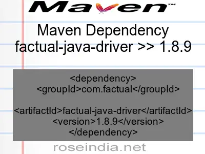 Maven dependency of factual-java-driver version 1.8.9