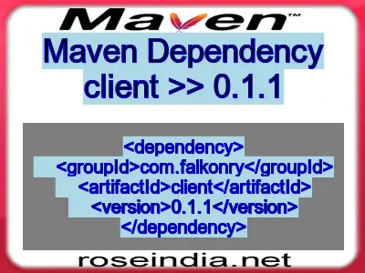 Maven dependency of client version 0.1.1