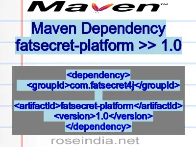 Maven dependency of fatsecret-platform version 1.0