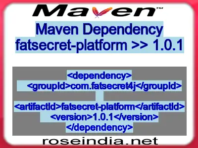 Maven dependency of fatsecret-platform version 1.0.1