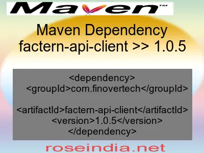 Maven dependency of factern-api-client version 1.0.5