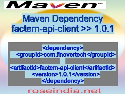 Maven dependency of factern-api-client version 1.0.1