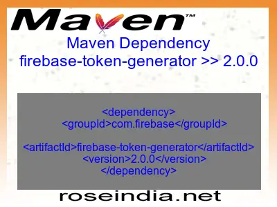 Maven dependency of firebase-token-generator version 2.0.0