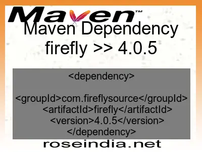 Maven dependency of firefly version 4.0.5