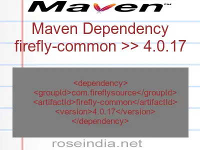 Maven dependency of firefly-common version 4.0.17