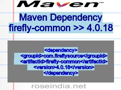 Maven dependency of firefly-common version 4.0.18