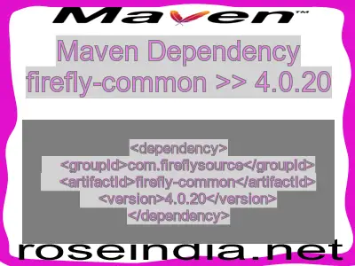 Maven dependency of firefly-common version 4.0.20