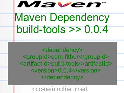 Maven dependency of build-tools version 0.0.4