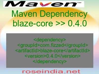 Maven dependency of blaze-core version 0.4.0