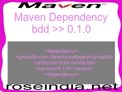 Maven dependency of bdd version 0.1.0