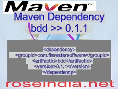 Maven dependency of bdd version 0.1.1