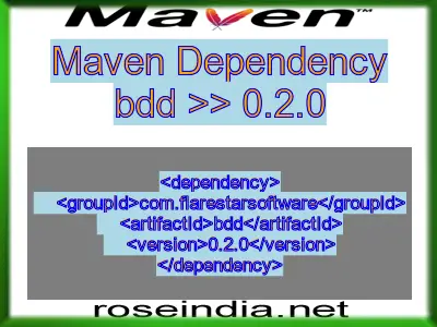 Maven dependency of bdd version 0.2.0