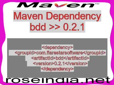 Maven dependency of bdd version 0.2.1