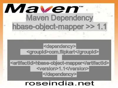 Maven dependency of hbase-object-mapper version 1.1