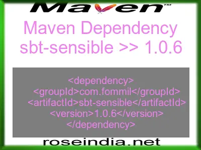 Maven dependency of sbt-sensible version 1.0.6