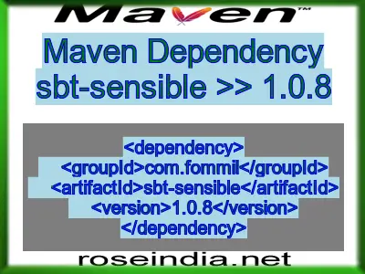 Maven dependency of sbt-sensible version 1.0.8