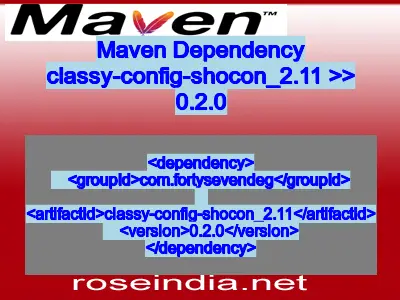 Maven dependency of classy-config-shocon_2.11 version 0.2.0