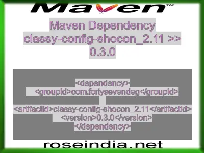 Maven dependency of classy-config-shocon_2.11 version 0.3.0