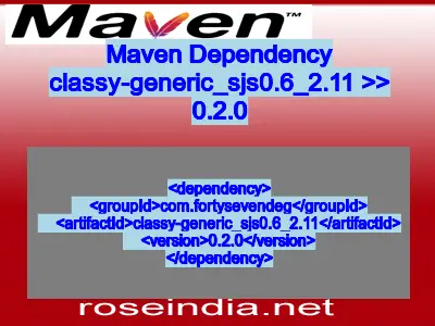 Maven dependency of classy-generic_sjs0.6_2.11 version 0.2.0