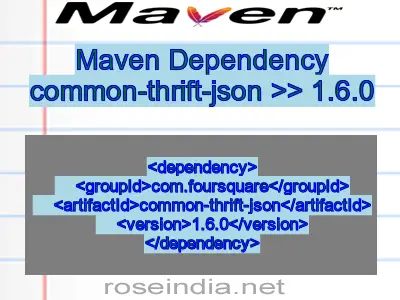 Maven dependency of common-thrift-json version 1.6.0