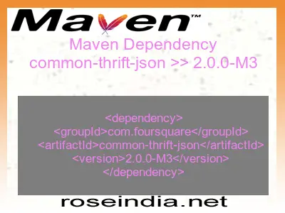 Maven dependency of common-thrift-json version 2.0.0-M3