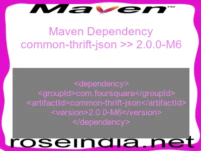 Maven dependency of common-thrift-json version 2.0.0-M6