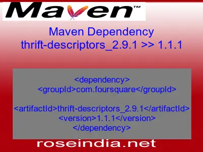 Maven dependency of thrift-descriptors_2.9.1 version 1.1.1