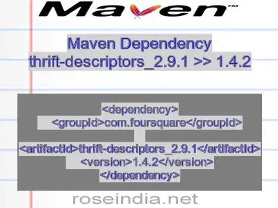 Maven dependency of thrift-descriptors_2.9.1 version 1.4.2