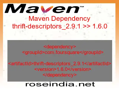 Maven dependency of thrift-descriptors_2.9.1 version 1.6.0